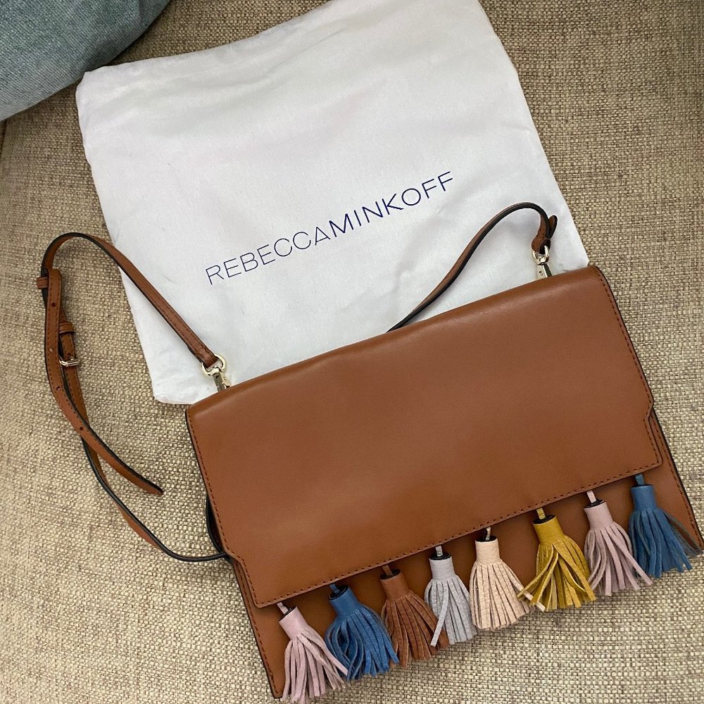Rebecca Minkoff Clutch with Strap- Tassel Detail